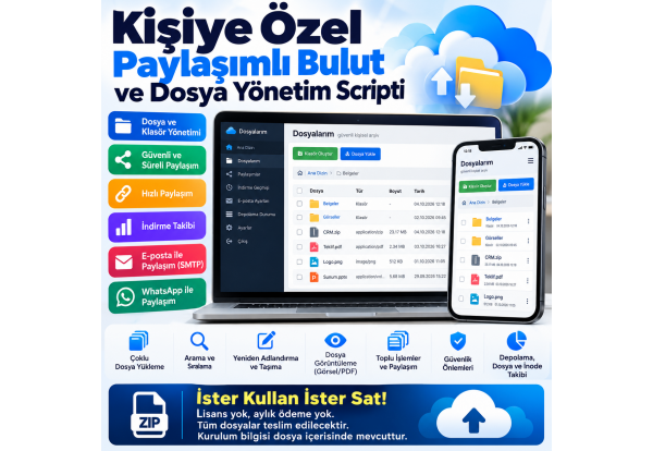 Kişiye Özel Paylaşımlı Bulut ve Dosya Yönetim Scripti&hellip;