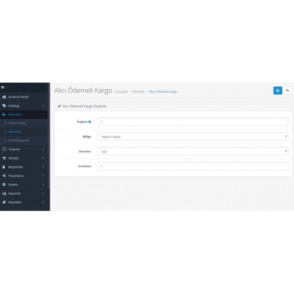 Alıcı Ödemeli Opencart Eklentisi Alıcı Ödemeli Opencart Eklentisi