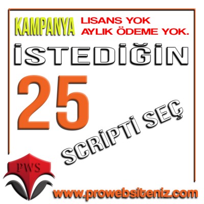 TOPLU SATIŞ - 25 Adet Script
